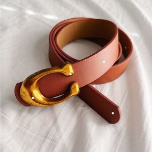 Brown belt  with Gold Buckle